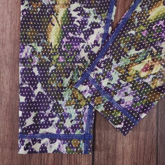 Lululemon Womens Size 10 Wunder Under Leggings Backdrop Iris Floral Sport Multi - Picture 4 of 10